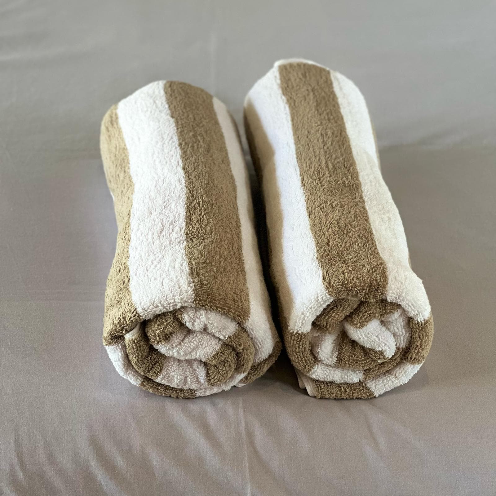 Striped pool towels
